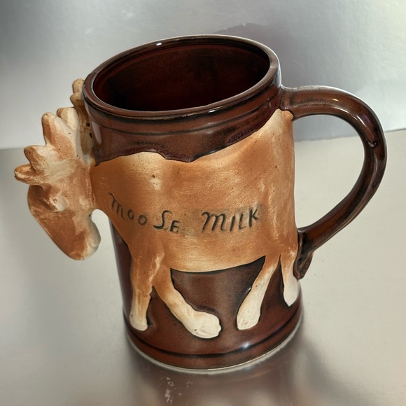 VTG 80’s Ceramic Moose Milk 3D Sculpted Brown Coffee Mug 16 Oz New Funny Gift - Picture 16 of 16